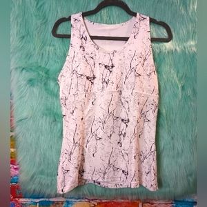 MPG White Black and Gray Athletics Racerback Sleeveless Tank Top Size L